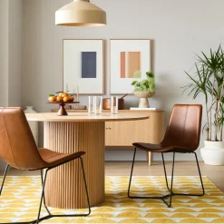 Slope Leather Dining Chair (Set of 2)