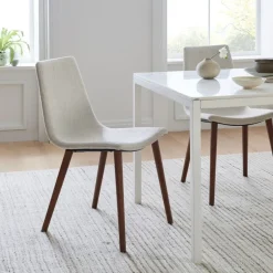 Slope Upholstered Dining Chair - Wood Legs