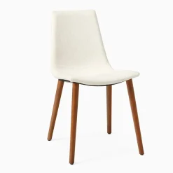 Slope Upholstered Dining Chair - Wood Legs