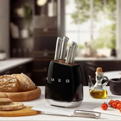 Smeg Knife Block & Knives Set (Set of 7)