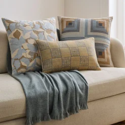 Soft Geometric Pillow Cover & Throw Set