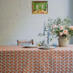 Soil to Studio Aliya Block-Printed Cotton Tablecloth