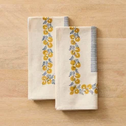 Soil to Studio Mehak Block-Printed Cotton Napkins (Set of 2)