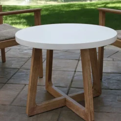 Solid Eucalyptus Outdoor Side Table (20")