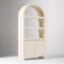 Solstice Painted Raffia Arched Bookcase (34")