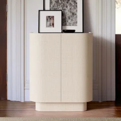 Solstice Painted Raffia Cabinet (28")