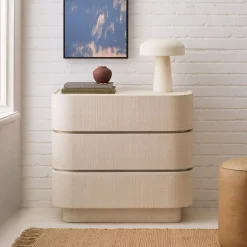 Solstice Painted Raffia 3-Drawer Dresser (35")