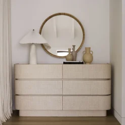 Solstice Painted Raffia 6-Drawer Dresser (60")