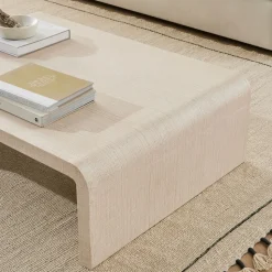 Solstice Painted Raffia Low Coffee Table (44"–50")