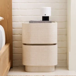 Solstice Painted Raffia Mini Nightstand (16")