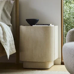 Solstice Painted Raffia Nightstand (20")