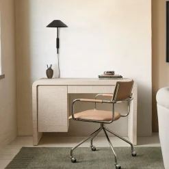 Solstice Painted Raffia Storage Desk (48")
