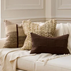 Spliced Basketweave Pillow Cover & Throw Set