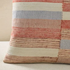 Spliced Silk Colorblock Pillow Cover