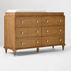 Sprig 6-Drawer Wide Dresser with Removable Topper (58")