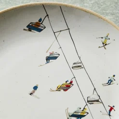 St. Jude Holiday Skier Stoneware Salad Plate Sets