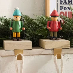 St. Jude Skier Wood Stocking Holder