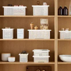 Stackable Plastic Baskets - Set of 2