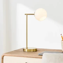 Staggered Glass USB Table Lamp (20") - Milk