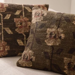 Stamped Folk Floral Pillow Cover