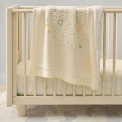Stars & Moon Knit Sherpa Baby Blanket