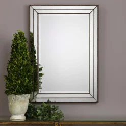 Stepped Frame Metal Wall Mirror