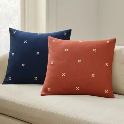 Stitched Ditsy Geo Pillow Cover