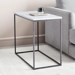 Streamline Marble Side Table (28")