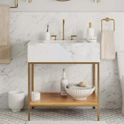 Streamline Marble Single Bathroom Vanity (31.5")