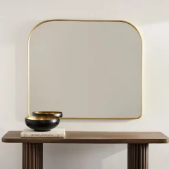Streamline Metal Wide Arch Mantel Mirror
