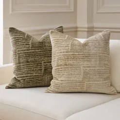 Striated Chenille Pillow Cover