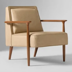 Strickland Leather Show Wood Chair
