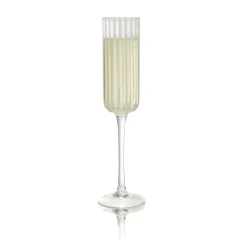Stripe Champagne Flute Glasses (Set of 4)