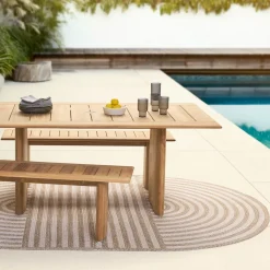 Striped Oblong Outdoor Performance Rug