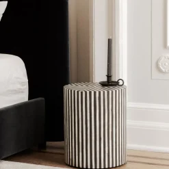 Striped Side Table (15")