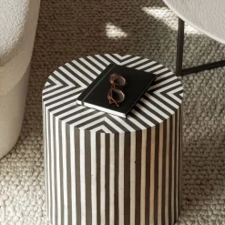 Striped Side Table (15")
