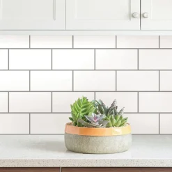 Subway Tile Backsplash Wallpaper