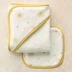 Sunshine Nursery Bath Wrap & Wash Cloth Set