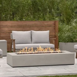 Sutton Concrete Low Rectangle Outdoor Fire Pit Table (57"–72")