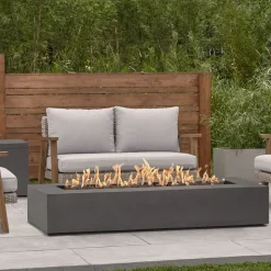 Sutton Concrete Low Rectangle Outdoor Fire Pit Table (57"–72")