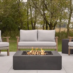 Sutton Concrete Low Square Fire Pit Table (43")