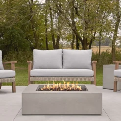Sutton Concrete Low Square Fire Pit Table (43")