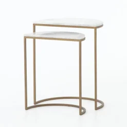 Sybil Marble Nesting Side Tables (18")