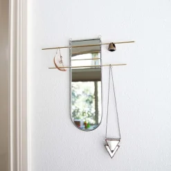 SZKLO Glass Arc Mirror Jewelry Organizer