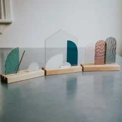 SZKLO Glass Modern Stained Glass Nativity Set
