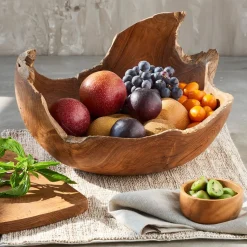 Takara Teak Wood Live Edge Bowl