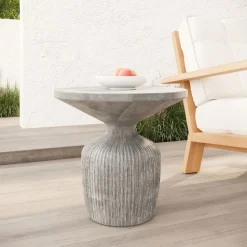 Tambor Outdoor Round Side Table (21")