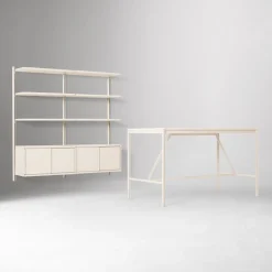 Tandem Worktable (72") & Modular Double Wide Storage Shelf Set