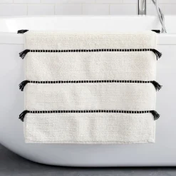 Tassel Stripe Bath Mat