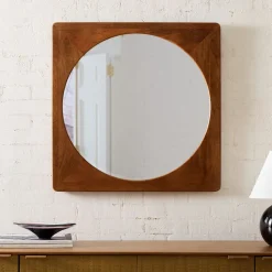Tate Wood Square Wall Mirror